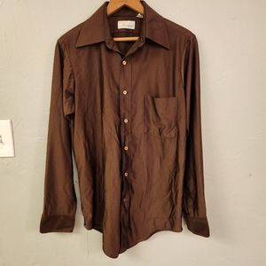 70's Ferranti of California Brown Button Up/Down Long-Sleeve